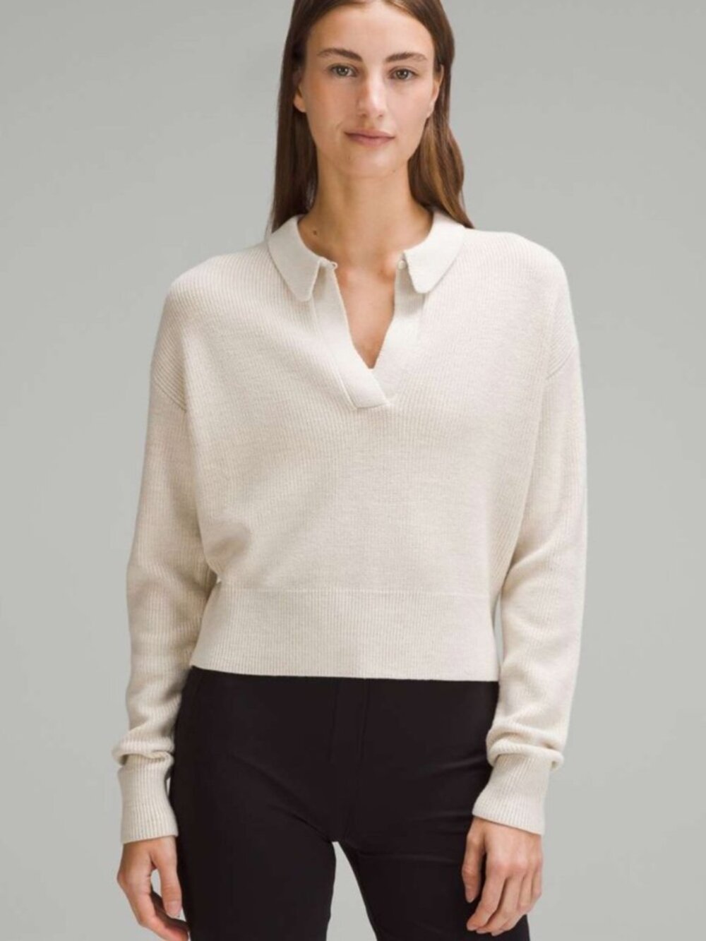 Lululemon Collared Merino Wool Blend Sweater Size S